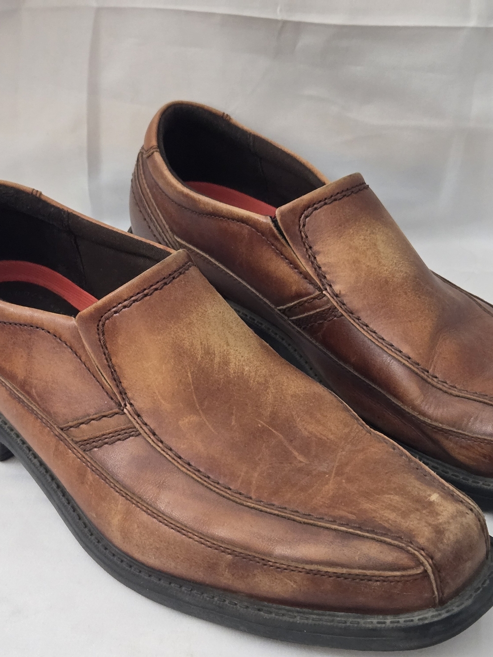 Rockport Men's Brown Leather Slip-On Loafers